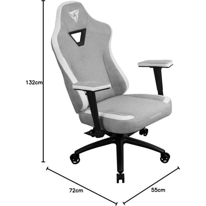 Ігрове крісло ThunderX3 EAZE, ергономічне, SYNC4, штучна шкіра/тканина, Loft Grey