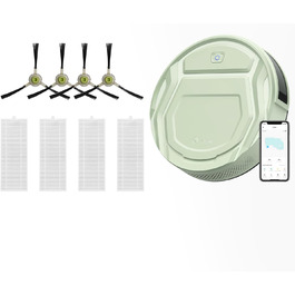 Робот-пилосос LEFANT 2200Pa з Wi-Fi, керуванням через додаток та Alexa, 120 хв роботи, для твердих підлог, килимів та шерсті тварин, з базою для зарядки