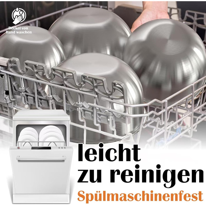 Набір мисок для кухні 5 шт. з нержавіючої сталі з кришками, 4.7л/2.8л/1.9л/1.4л/0.6л. Ідеально для приготування, випічки та зберігання. Складаються одна в одну, можна мити в посудомийній машині. В комплекті тертка.