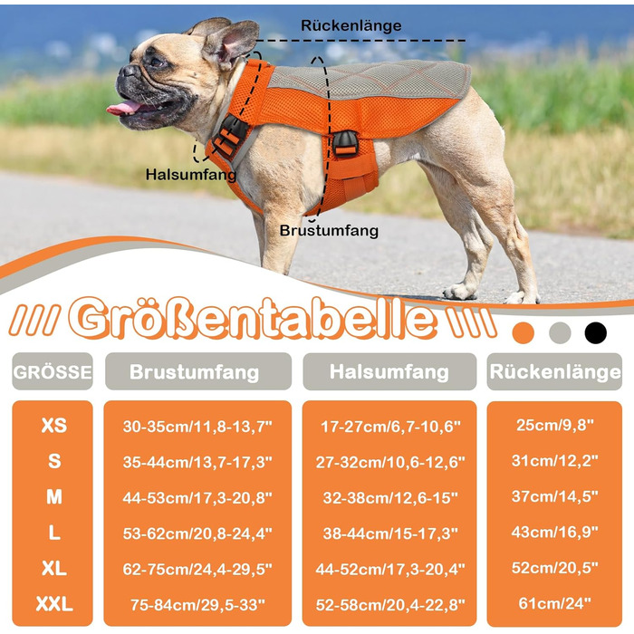 Охолоджуючий жилет для собак Hjumarayan, дихаючий, з D-подібними кільцями, Orange XL