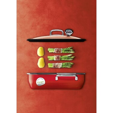 Сковорода 35,6 x 33,3 см з кошиком для приготування на пару / компактна® пароварка Energy Red Silit