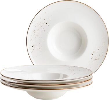 Набір кавових чашок MÄSER Pintar для 4 осіб (8 предметів), порцеляна, вінтажний стиль, коричневий