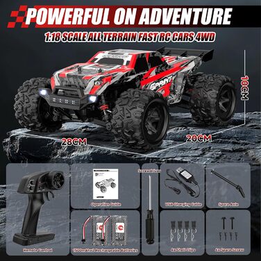 Радіокерований позашляховик 1:18 40 км/год 2.4GHz 4WD для дітей та дорослих. RC дрифт-трак, баггі для перегонів на вулиці та бездоріжжі.