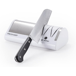 Професійний електричний точило для ножів Macom Just Kitchen 827 Prosharp, нержавіюча сталь, білий та сталевий колір
