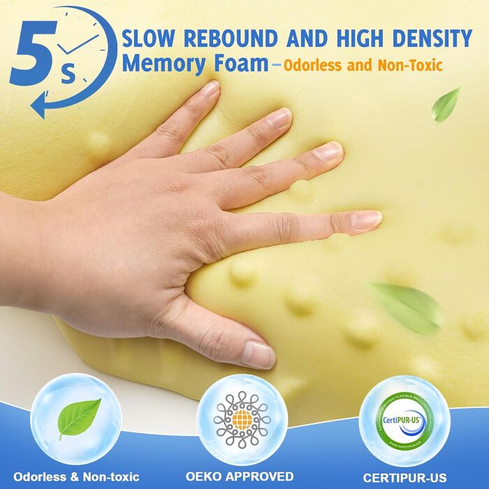 Ортопедична подушка для шиї з піною Memory Foam - ергономічна подушка для сну, що знімає біль у шиї, регульована подушка для тих, хто спить на боці з дихаючим чохлом для комфортного сну (Сірий Білий, 40 x 60 см)