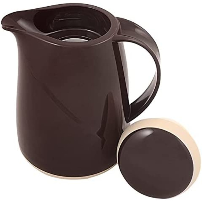 Термос Helios Wave, 1,5 л, пластик, білий, з кришкою-гвинтом, придатний для миття в посудомийній машині, чашка-термос 300 мл