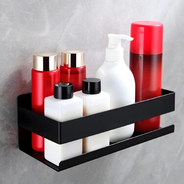 Підставка для душу без свердління - 2 шт., органайзер для ванної кімнати з нержавіючої сталі, полиця для душу, тримач для шампуню (1 упаковка, чорний)