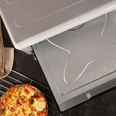 Конвекційна піч Cecotec 46 літрів Bake&Toast 4600 White Gyro. 2000 Вт, внутрішнє освітлення, 12 функцій, температура до 230°C, подвійне скло, з обертовим шампуром, білий