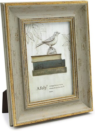 Рамка для фотографій Afuly Green з великими лініями, старовинна старовинна рамка для фотографій, настільний або настінний Різдвяний подарунок (зелений, 10x15 см)