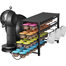 Тримач для капсул кави Dolce Gusto, 5-ярусний металевий ящик для капсул з тихими направляючими та антиковзними ніжками (56 капсул)