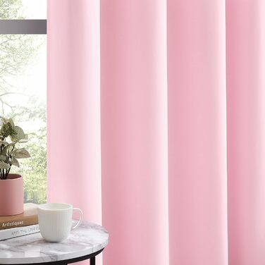 Штори Beauoop Pink Blackout з люверсами, комплект 2, 175x140 см, непрозорі