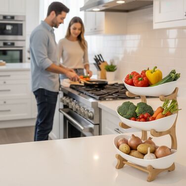 Підставка для рослин Relaxdays з бамбука, 3 яруси