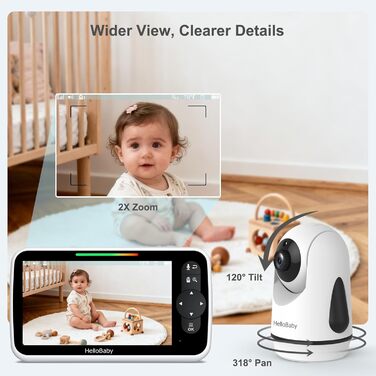 Відеоняня HelloBaby HB6351Plus з камерою та аудіо, 5