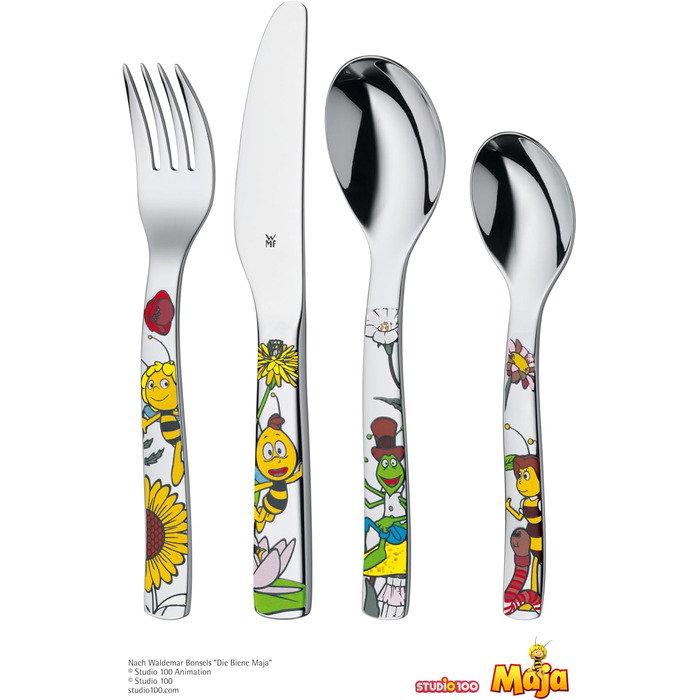 Дитячий набір столових приборів WMF Biene Maja з гравіюванням імені - 4 шт.