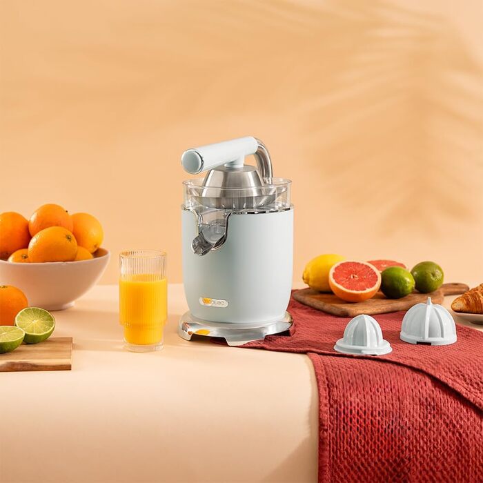 Електрична цитрусова преса Cecotec Xqueeze RetroJuice 1000 Green - 1000W, нержавіючий фільтр, 2 конуси різного розміру