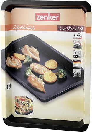 Форма для гриля та запіканки Zenker (42x4x29см), Special Cooking, прямокутна форма для духовки, антипригарне покриття, форма для запікання печені та запіканок (чорна)