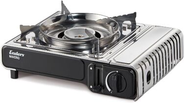 Кемпінговий газовий пальник Enders® MAVERIQ® Z з регулюванням полум'я, п'єзозапалюванням, захистом від перегорання та потужним пальником 2.2 кВт, з кейсом, сумісний з картриджами #1887