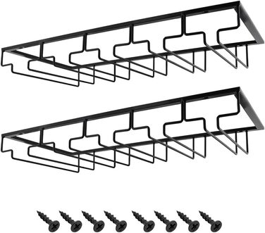 Тримач для келихів вина під шафу MOCOUM, металевий, 5 рядів, чорний