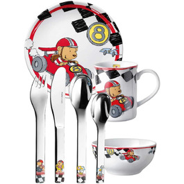 Дитячий посуд Puresigns Set 7-teilig: керамічний посуд та нержавіюча сталь для маленьких героїв - дитячий, миється в посудомийній машині. 7-piece set