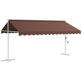Автономна маркіза 4,5x3,4 м, з регульованим нахилом, з ручним приводом, металевий каркас, коричнева
