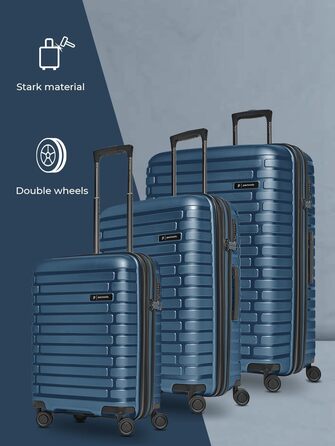 Набір валіз Pactastic Hartschalen 3-в-1: міцний поліпропілен, розширюваний, TSA-замок, 4 колеса | для жінок та чоловіків (Collection 04)