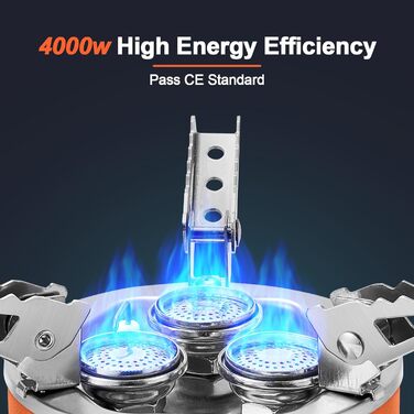 Газовий наметний пальник Odoland 4000W - вітрозахисний, регульований, легкий, з EVA-боксом