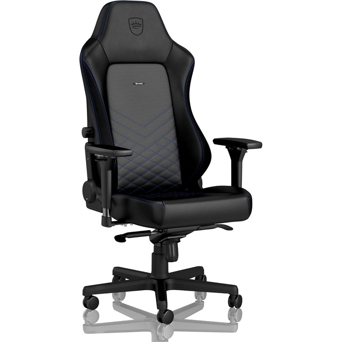 Крісло ігрове Noblechairs HERO - офісне крісло, стільниця з PU-шкіри, чорно-синій колір