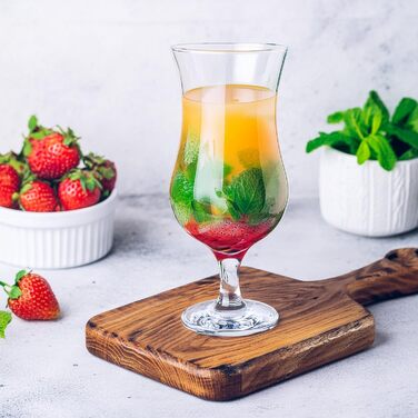 Набір склянок для коктейлів Krosno Glasmark: 6 шт, 420 мл, Long Drink, підійдуть для напоїв, води, смузі та десертів. Можна мити в посудомийній машині.
