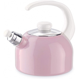  Чайник Plus, класичний пастельно-рожевий, ємність 2 літри, 3-шарова емальована, емальована, рожева