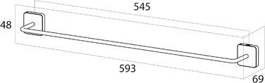 Рушникосушка Tiger Onu, 59,3 x 4,8 x 6,9 см (матова нержавіюча сталь)