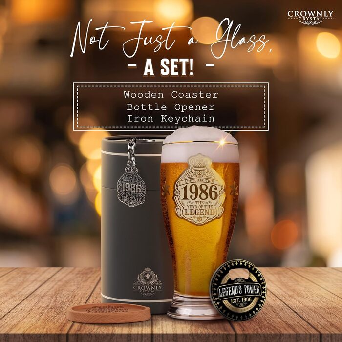 Пивний келих з гравіюванням 570 мл, 50 років, Персоналізований подарунок для чоловіка, тата на День народження, Декор, Карта