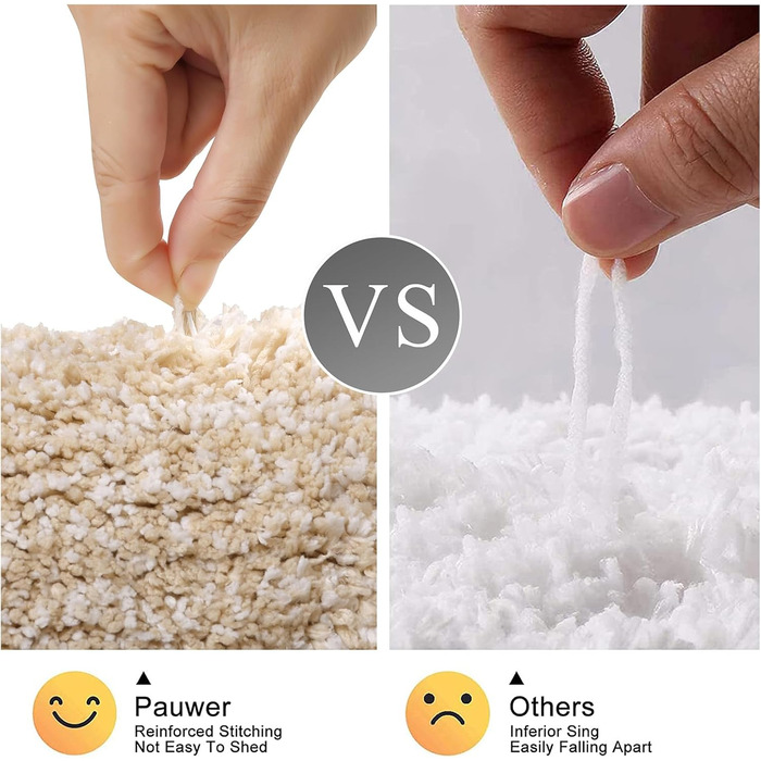 Набір килимків для ванної кімнати Badteppich Set: м'який високий ворс, 3 шт. (45x65 см, 50x80 см, 50x60 см), машинка-мийка, неслизькі, для туалету, під душ, в ванну