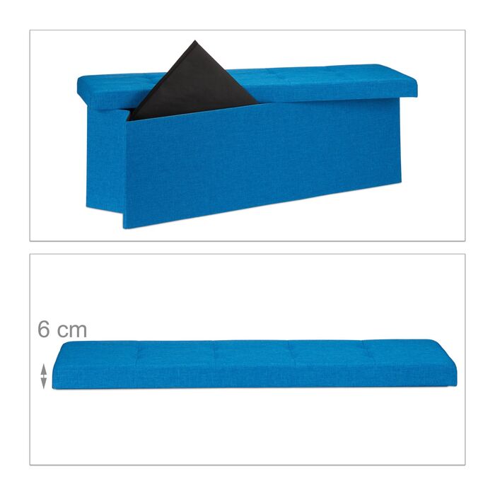 Relaxdays Складана лавка з льону