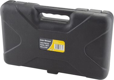 Набір інструментів CARTMAN 148 предметів для дому в пластиковому кейсі, синьо-жовтий