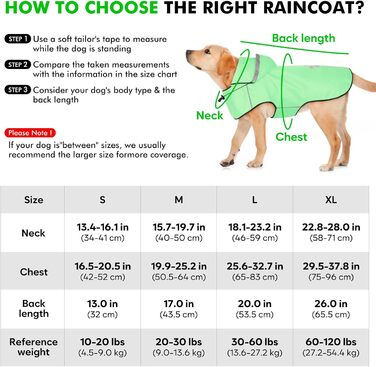 Регульований дощовик для собак маленький, ультралегкий і водонепроникний зі світловідбиваючим капюшоном (M)