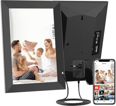 Цифровий фоторамка Hiyyaa з Wi-Fi, 10.1 дюйма, 32GB, IPS LCD сенсорний екран, Frameo App для обміну фото та відео