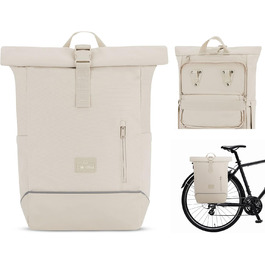Міські кофри Johnny для багажу жіночі та чоловічі бежеві - Robin Medium Bike - Велосипедна сумка 2 в 1 Рюкзак і сумка для багажу Задня частина - водовідштовхувальний пісок Поліестер