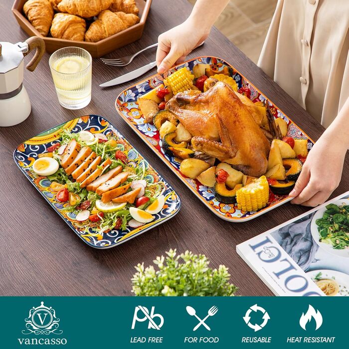 Набір посуду SIMI 18 предметів для 6 осіб, порцеляна, богемський стиль