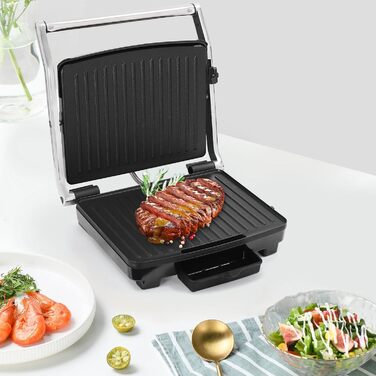 Електричний контактний гриль для приготування їжі на столі, 2000 Вт, чорний