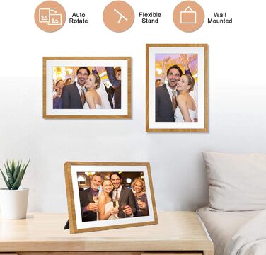 Цифровий фоторамка Frameo з Wi-Fi, 10.1 дюйма, 32GB, сенсорний екран, автоповорот, сумісність з додатком Frameo