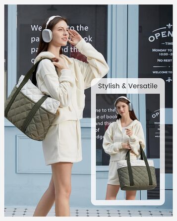 Сумка-шоппер LOVEVOOK: велика, легка, з відділенням для ноутбука 15.6