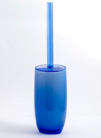 Тримач для щітки для унітазу Tatkraft Repose з ударостійкого акрилу, преміальний сучасний дизайн, гігієнічна щітка для унітазу та тримач, синій 9,5x8,9x35,3 см, синій, тримач для щітки для унітазу