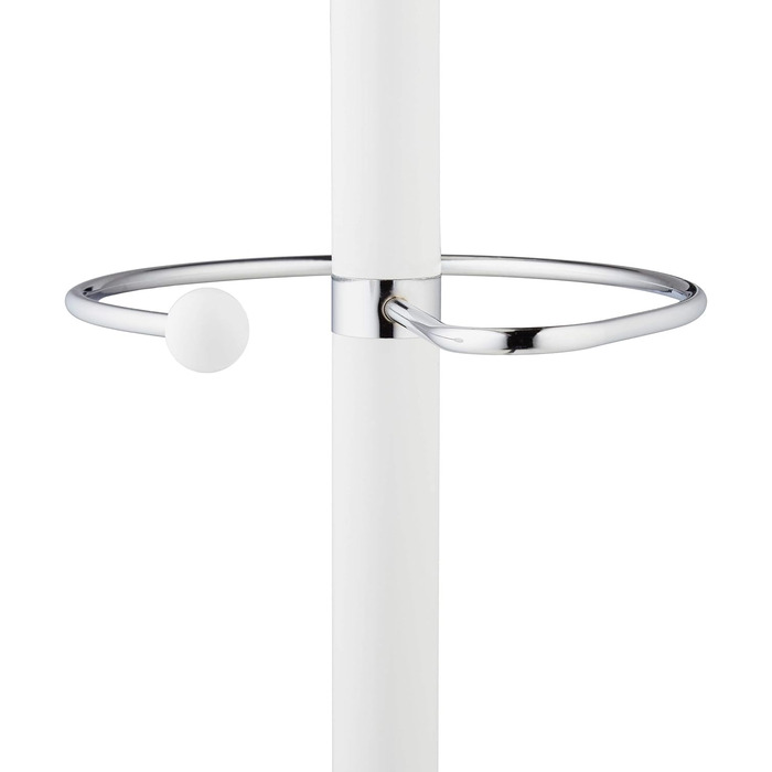 Стійка для одягу Relaxdays з підставкою для парасольки, 16 гачків, 176,5 x 36,5 см, мармурова основа, золота/біла