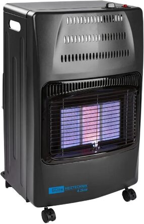 Газовий обігрівач Güde GGH 4200 K (4200 Вт, 3 режими, Piezo-запалювання, мобільний, 50 мбар, керамічні нагрівальні елементи, термозахист, 4 колеса, шланг та регулятор в комплекті)
