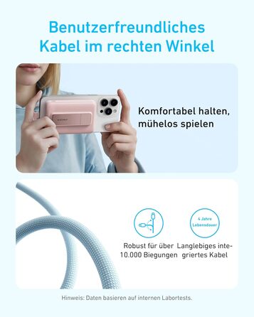 Магнітний павербанк Anker Zolo 10 000 мАг, швидка зарядка 30 Вт, кабель USB-C, підставка, чорний