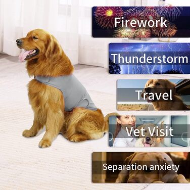 Зручна собача шуба каттамао для зняття занепокоєння, заспокійливий жилет, сорочка Доннер, куртка для собак XS, S, M, L, XL (світло-сірий XS) XS Світло-сірий