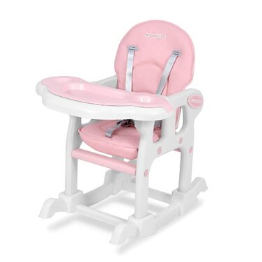Дитячий стільчик Ricokids Sinco 5в1 - регульований, з функцією гойдання, рожевий