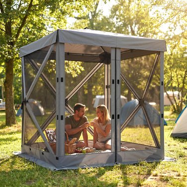 Намет-павільйон 1,85x1,85 м Водостійкий, Стабільний, Зимостійкий, Розкладний, з 4 сітчастими боковинами, кишенею, захистом від сонця SPF 30+