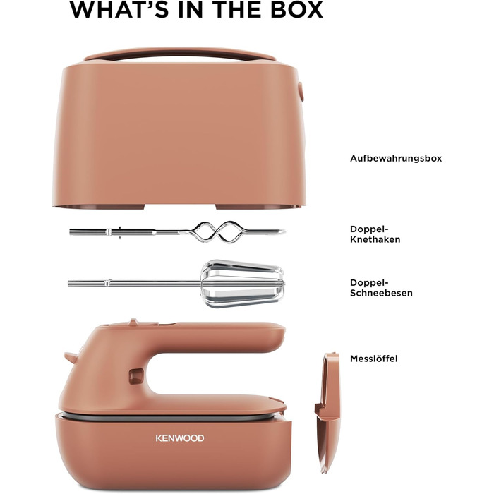 Міксер Kenwood QuickMix Go HMP40.000RD, ручний, 350W, червоний, з набором аксесуарів