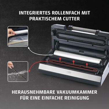 Вакууматор CASO VRH 790 advanced Pro з функцією CASOTEK Liquid, подвійним швом та набором пакетів, професійний вакуумний пакувальник